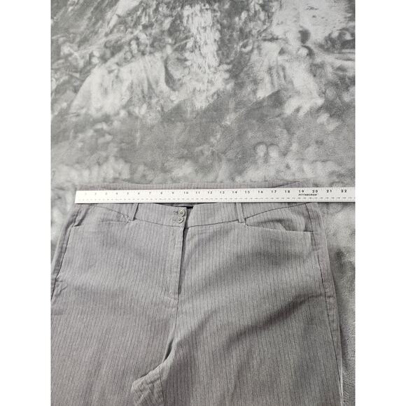 Lane Bryant Striped High Rise‎ Slim Leg Ankle Pants Size 22 Gray Stretch Office - Picture 6 of 10